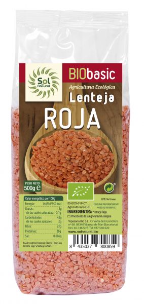 BIO ROTE LINSE 500 g - Sol Natural