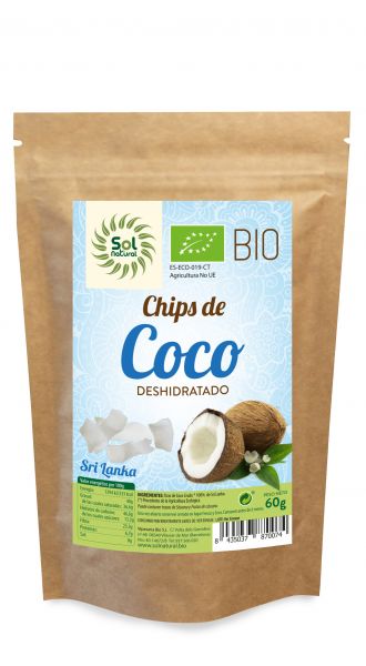 CHIPS DE COCO BIO SRI LANKA 60 g - Sol Natural