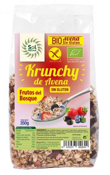 AVEIA KRUNCY SEM GLÚTEN F.BOSQUE BIO 350 g