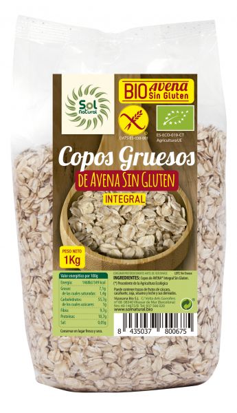 COPOS AVENA GRUESO SIN GLUTEN FAMILIAR BIO 1 Kg