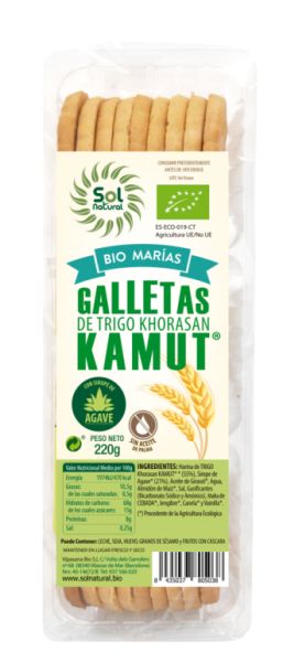 DEßKAMUT BISCUITS SIROP D'AGAVE BIOLOGIQUE 220 g