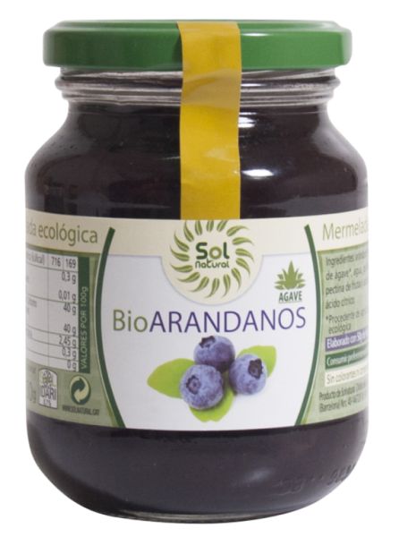 Blueberry Jam with Agave Bio 330 g - Sol Natural