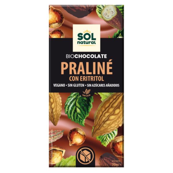 Chocolat Praliné à l'Erythritol Bio 70 g