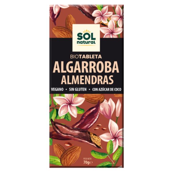 Chocolat Bio Caroube Amandes 70 g - Sol Natural