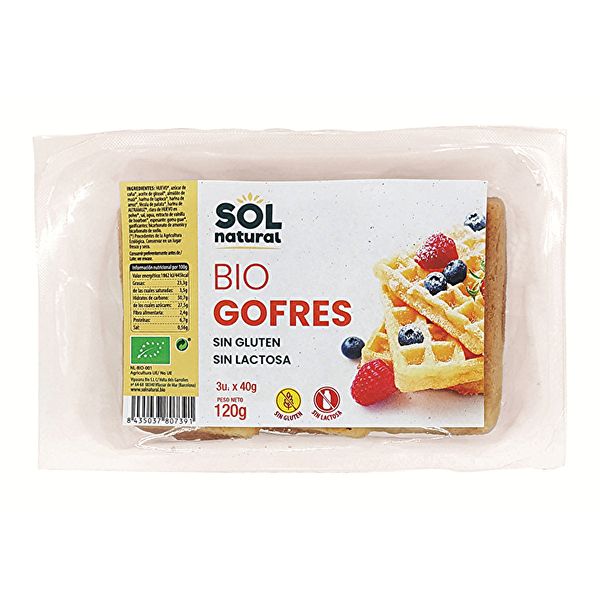 Waffles Orgânicos Sem Glúten 120 g - Sol Natural