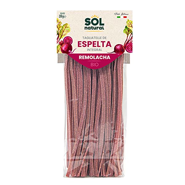 Tagliatelle d'Espelta Integral amb Remolatxa BIO 250 g