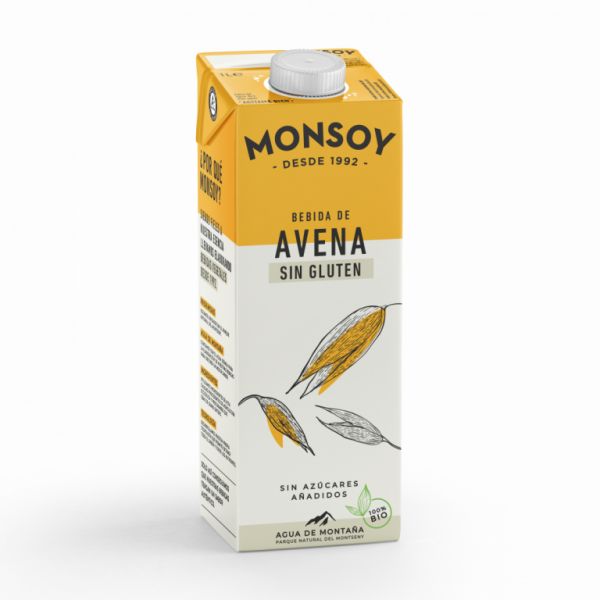 Bebida de Avena Sin gluten Bio 1 L - MONSOY