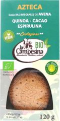 Comprar La Campesina Galletas Azteca BIO (Quinoa-Espirulina-Cacao) 120 g Por 2,76€