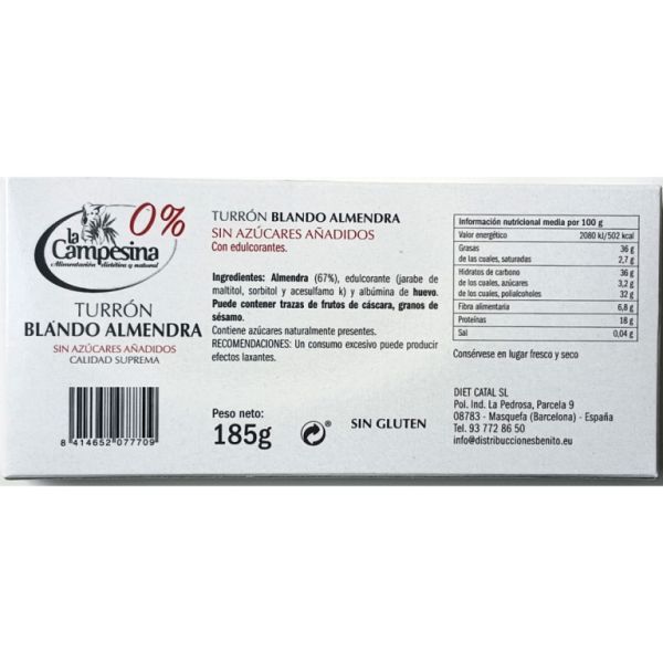 Jijona mjuk mandelnougat 185 gram - La Campesina Img 4