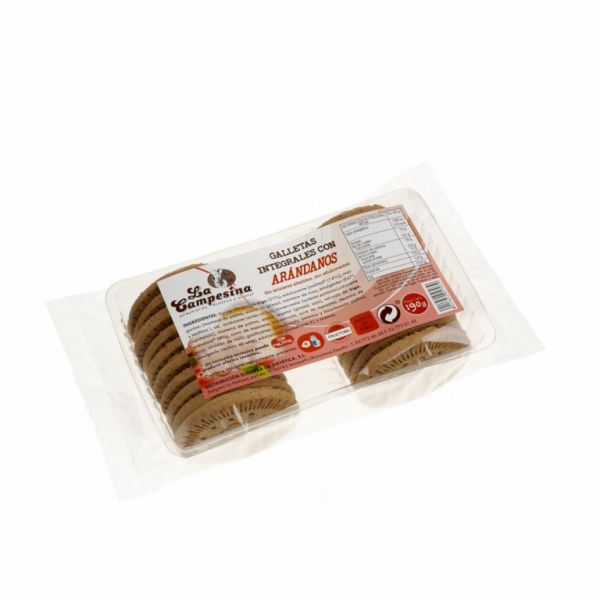 Biscoitos integrais de mirtilo com malitol 190 g