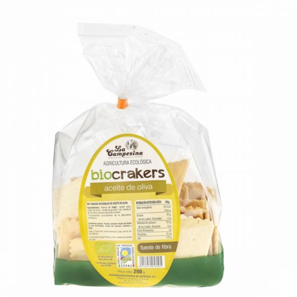 BIO Olive Oil Crackers 200 g - La Campesina