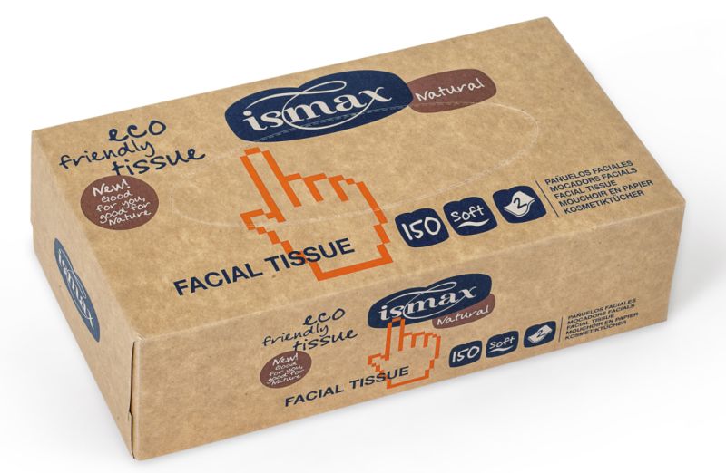 Organic Facial Tissues Box 150 units - ISMAX