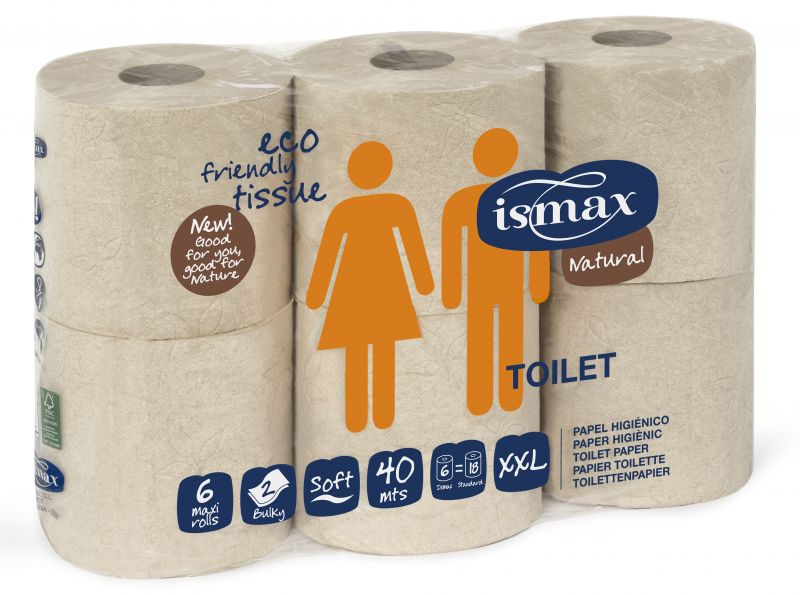 Ekologiskt toalettpapperspaket 6 enheter - ISMAX