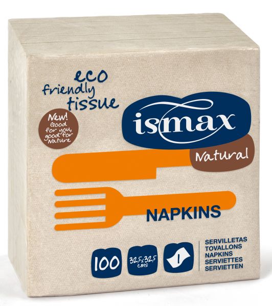 Serviette écologique 1 pli 100 unités - ISMAX