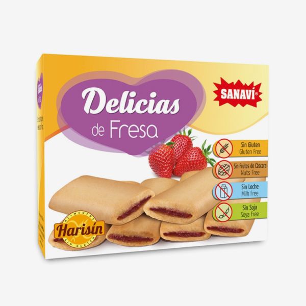 DÉLICES AUX FRAISE SANS GLUTEN 6 Unités - SANAVI