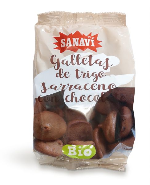 Biscoito de trigo sarraceno com chocolate 200 gramas