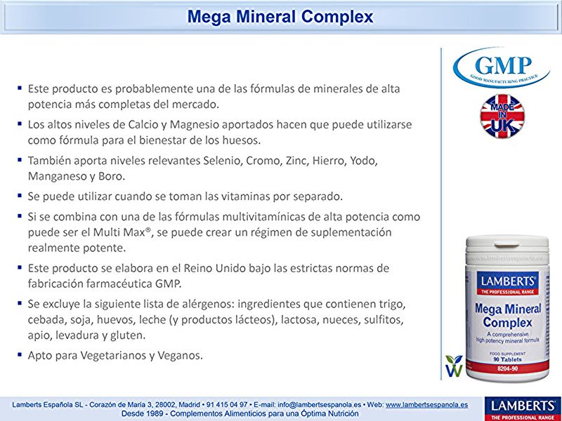 Mega Complexo Mineral 90 Comprimidos - LAMBERTS Img 4