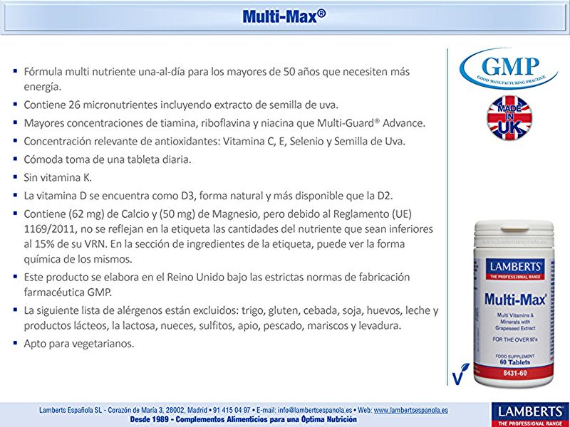 Multi Max® 60 Tablets - LAMBERTS Img 5