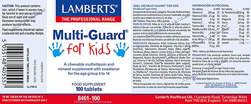 Multi Guard® For Kids 100 Tabletas - LAMBERTS Img 3