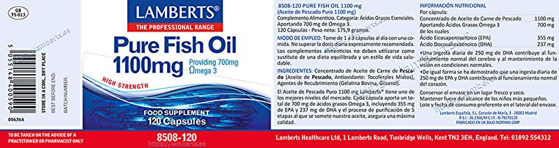 Aceite de Pescado Puro 120 Cápsulas - LAMBERTS Img 2