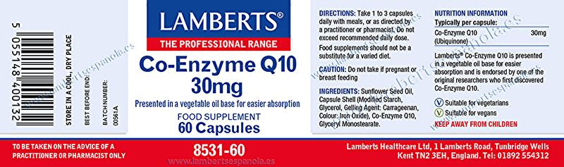 Co-enzym Q10 30 mg 60 tabletten - LAMBERTS Img 3