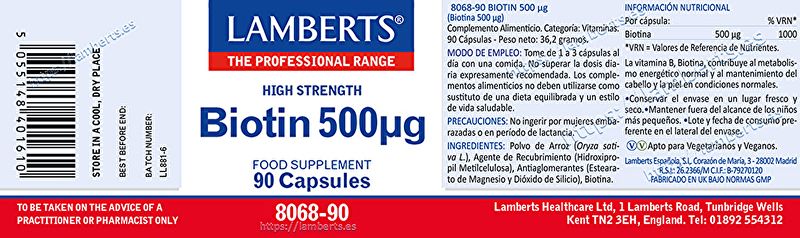 Biotin 90 Capsules - LAMBERTS Img 2