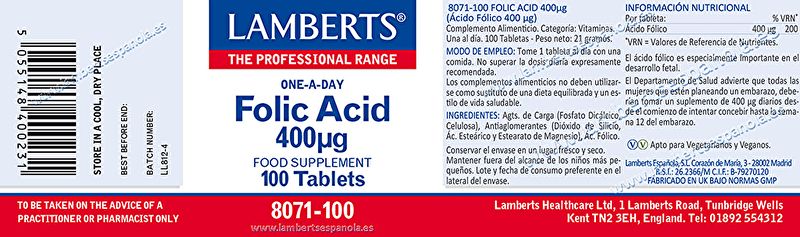 Foliumzuur 100 tabletten - LAMBERTS Img 2