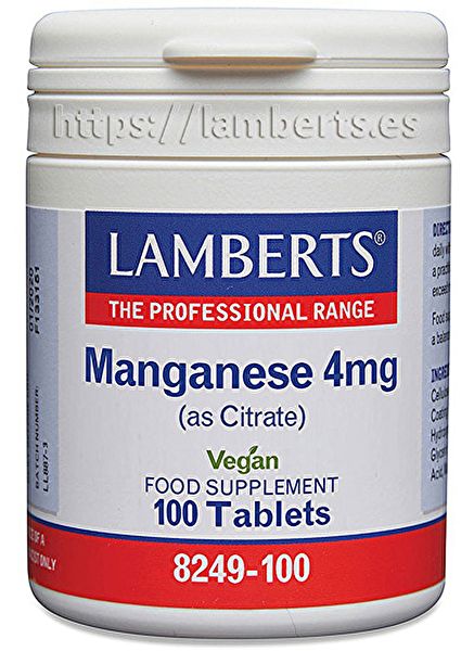 Mangaan 100 capsules. Grotere absorptie - LAMBERTS