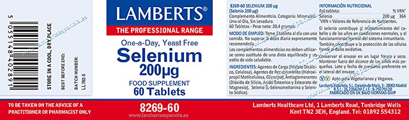 Selênio 60 comprimidos 200 mcg - LAMBERTS Img 2