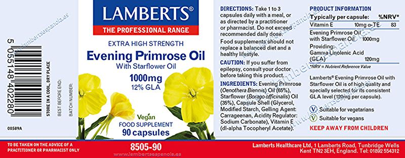 Evening Primrose Oil 90 Capsules - LAMBERTS Img 3