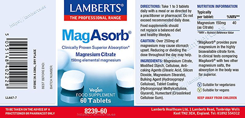 MagAsorb 60 comprimidos - LAMBERTS Img 3