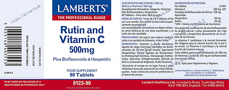 Rutin, Vitamin C and Bioflavonoids 90 Tablets Img 2