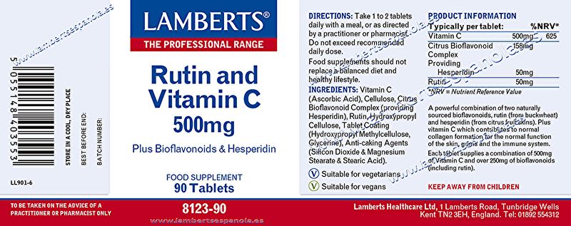 Rutin, Vitamin C and Bioflavonoids 90 Tablets Img 3