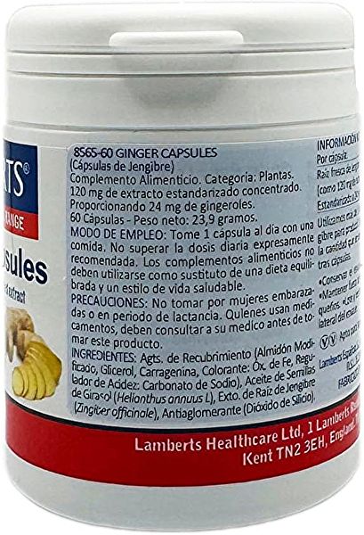 Ginger 60 Capsules - LAMBERTS Img 2