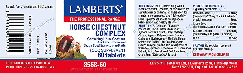 Horse Chestnut 60 Tablets - LAMBERTS Img 3