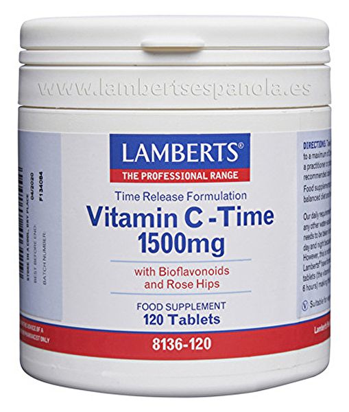 Vitamin C 1500mg med Bioflavonoider 120 Tabs. Sustained Release