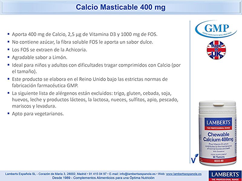 Calci Masticable 60 Tabletes - LAMBERTS Img 5