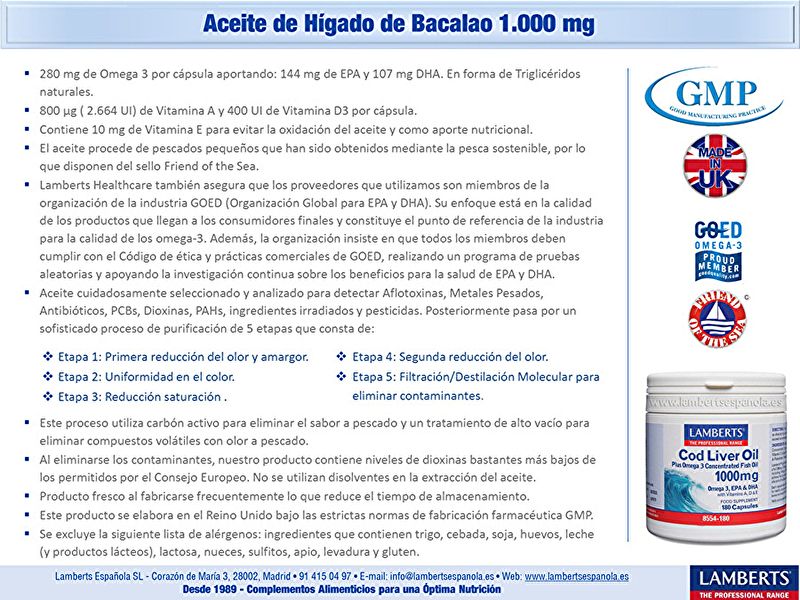 Aceite de Hígado de Bacalao 180 Cápsulas Img 4