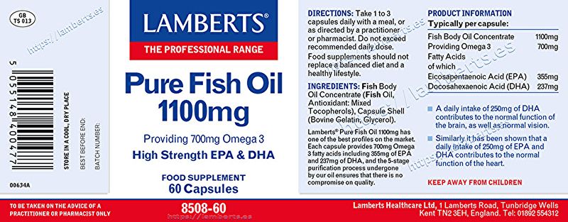 Pure Fish Oil 60 Capsules - LAMBERTS Img 3