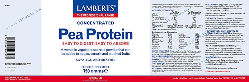 Erbsenprotein 750 g - LAMBERTS Img 3