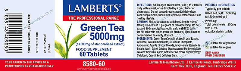 Groene T 5000 mg 60 tabletten - LAMBERTS Img 3