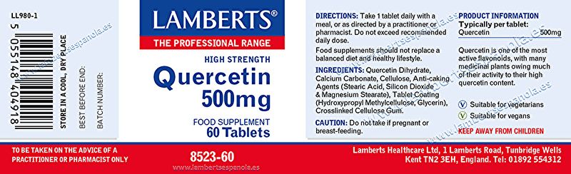 Quercetin 60 Tablets - LAMBERTS Img 3