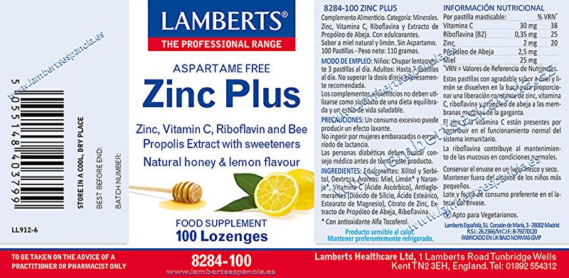 Zinc Plus 100 comprimés - LAMBERTS Img 2