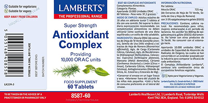 Antioxidans-Komplex 60 Tabletten - LAMBERTS Img 2