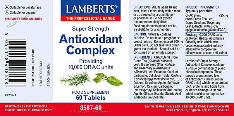 Antioxidans-Komplex 60 Tabletten - LAMBERTS Img 3