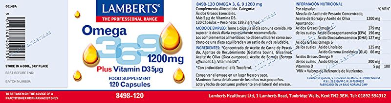 Omega 3,6,9 1200 mg en vitamine D3 120 capsules Img 2