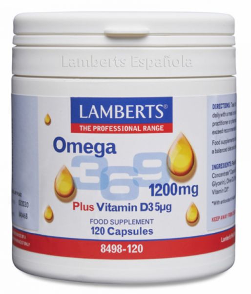 Omega 3,6,9 1200 mg and Vitamin D3 120 Capsules