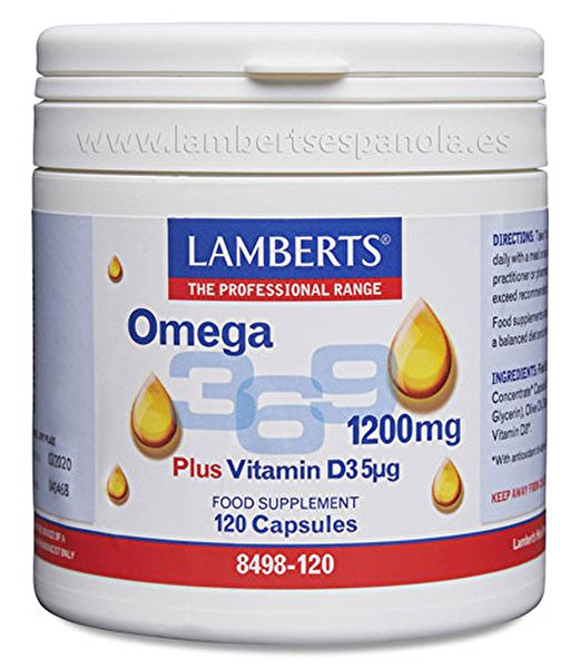 Oméga 3,6,9 1200 mg et Vitamine D3 120 Gélules