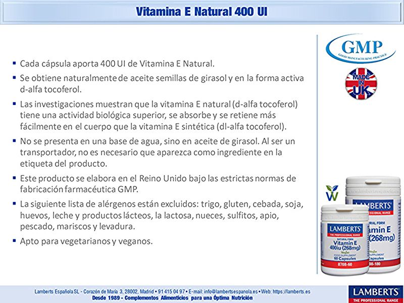 Vitamin E 400 IE 180 Kapseln - LAMBERTS Img 6