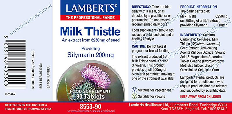 Milk Thistle 90 kapslar - LAMBERTS Img 3